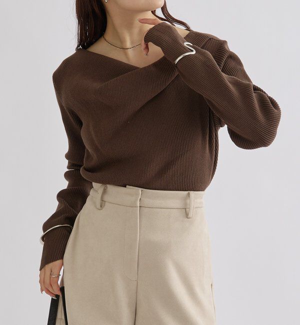  「オフショルリブニット」|ニット・セーター|