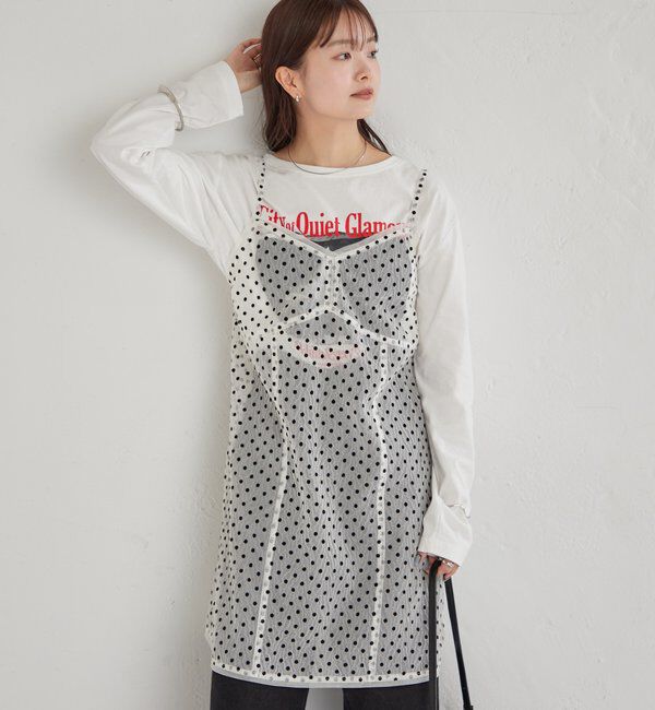  「ドットチュールキャミチュニック」|キャミソール|