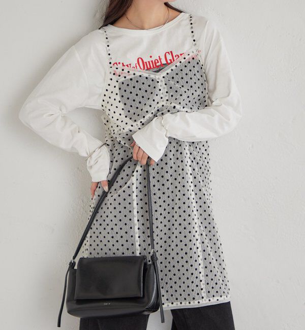  「ドットチュールキャミチュニック」|キャミソール|