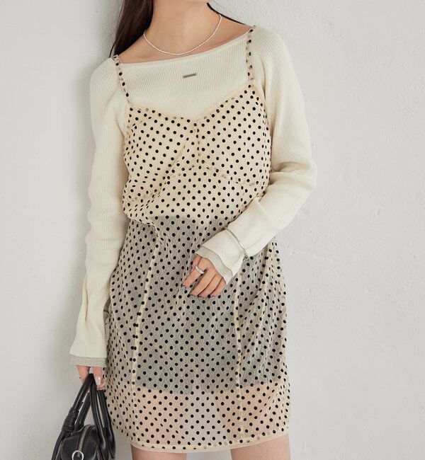  「ドットチュールキャミチュニック」|キャミソール|