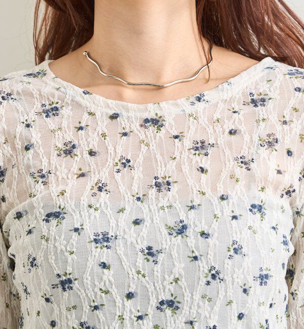  「レース花柄シアーロンT」|Tシャツ・カットソー|