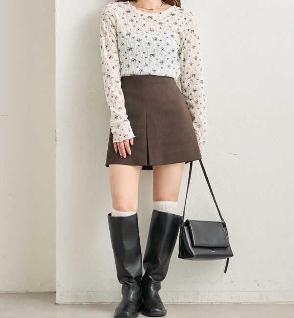  「レース花柄シアーロンT」|Tシャツ・カットソー|