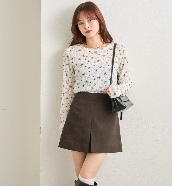  「レース花柄シアーロンT」|Tシャツ・カットソー|