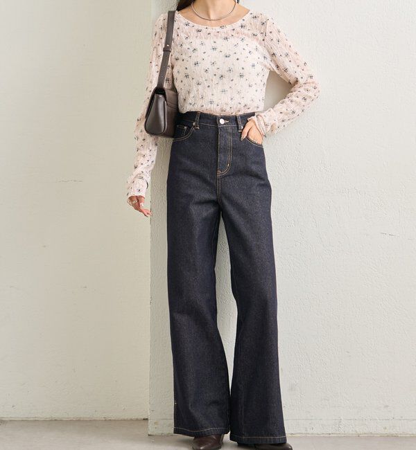  「レース花柄シアーロンT」|Tシャツ・カットソー|