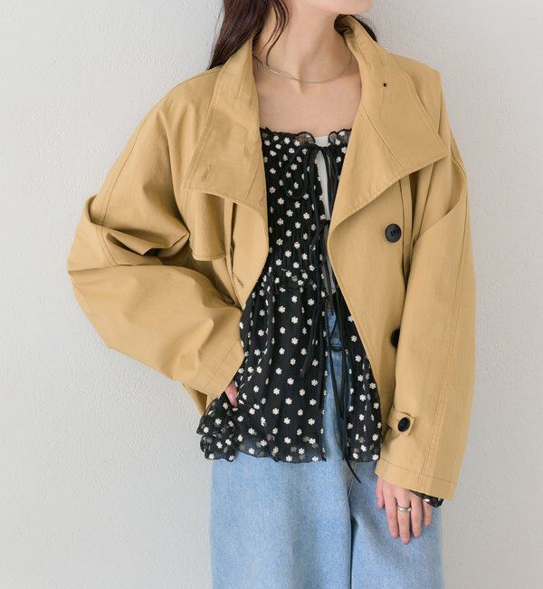  「スタンドカラーショートトレンチ」|トレンチコート|