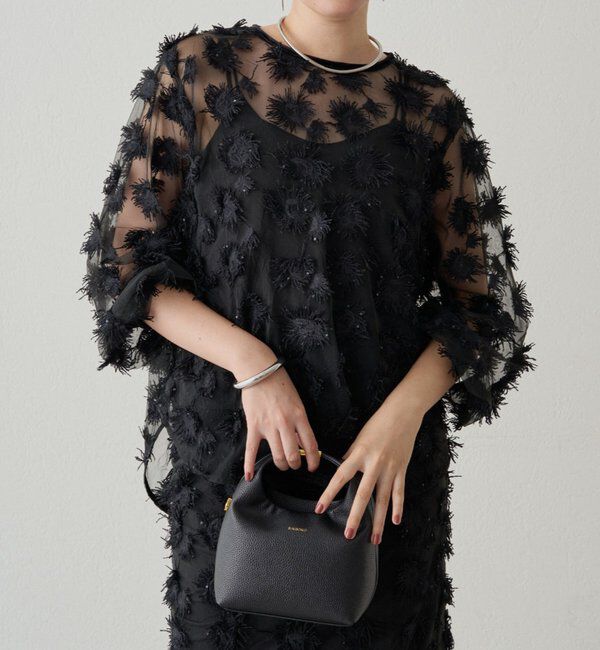  「【Atelier N5/アトリエヌメロサンク】ジャガードシアーブラウス」|シャツ・ブラウス|ブラック