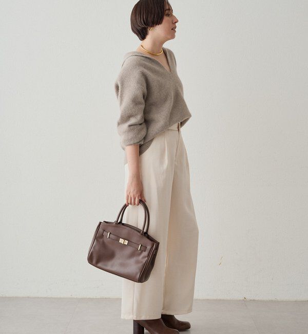  「ワイドベルトサテンパンツ 2nd」|チノ|