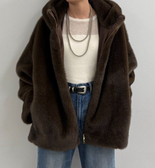  「フードフェイクファーブルゾン」|ベスト・ジレ|