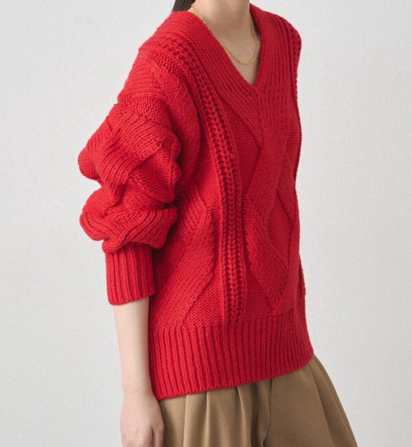  「ケーブルVニット」|ニット・セーター|