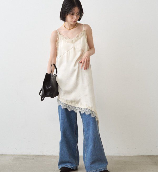  「サテンレースアシメキャミ」|シャツ・ブラウス|