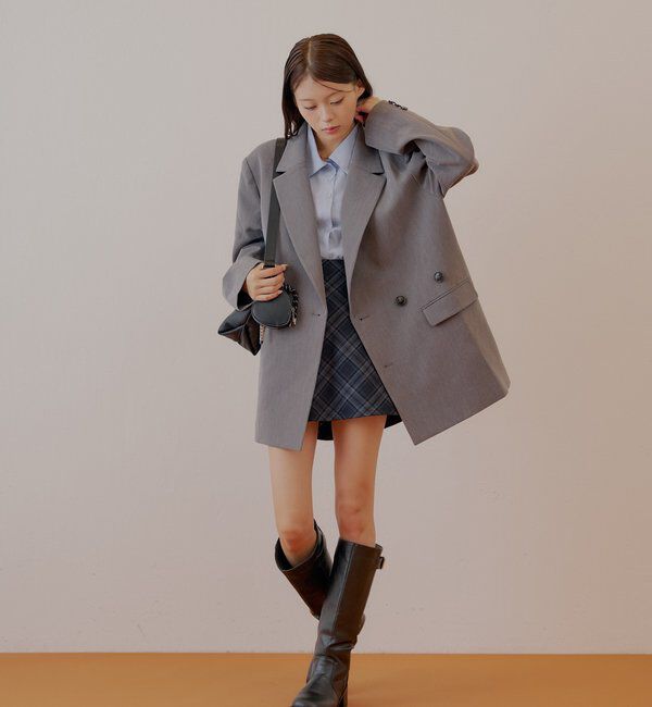  「2wayレイヤードチェックボックスタイトミニスカート」|スカート|