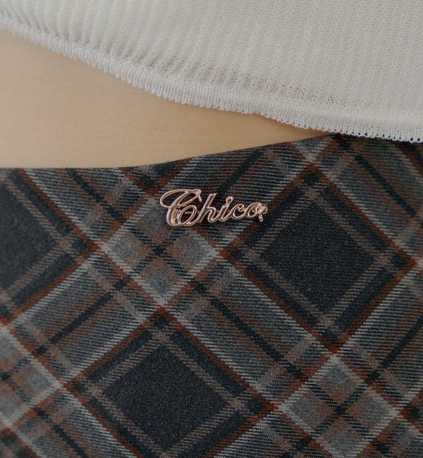  「2wayレイヤードチェックボックスタイトミニスカート」|スカート|