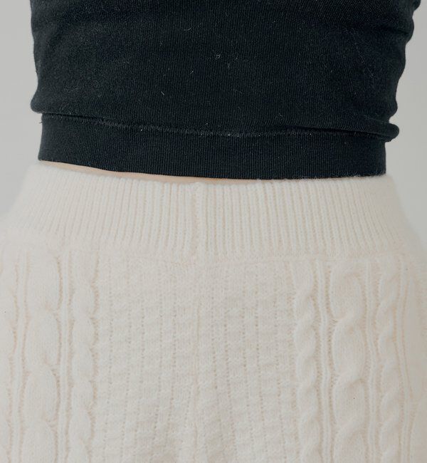  「【セットアップ対応】ケーブルショートニットパンツ」|チノ|