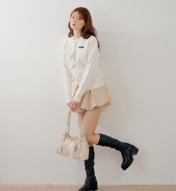  「【WEB限定カラーあり】リボンルーズカーディガン」|カーディガン|