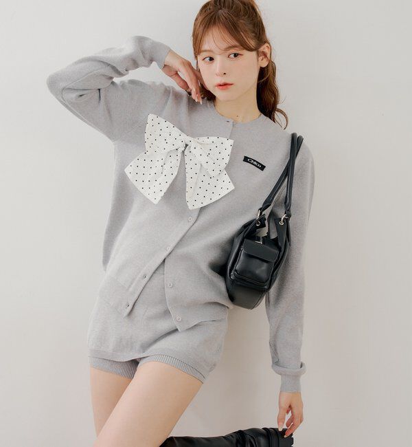  「【WEB限定カラーあり】リボンルーズカーディガン」|カーディガン|