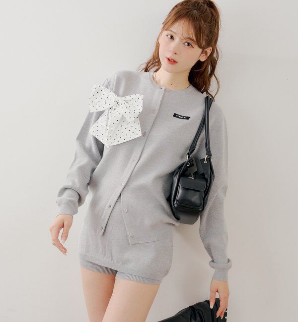  「【WEB限定カラーあり】リボンルーズカーディガン」|カーディガン|