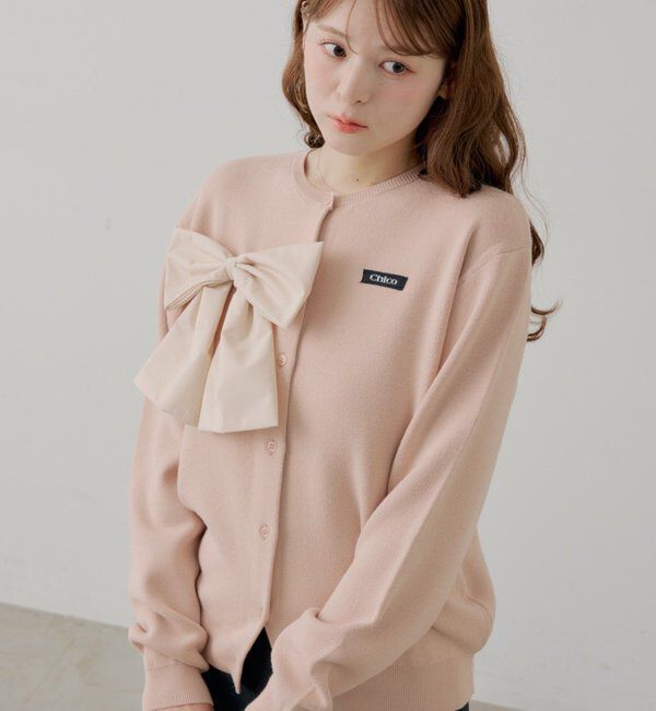  「【WEB限定カラーあり】リボンルーズカーディガン」|カーディガン|