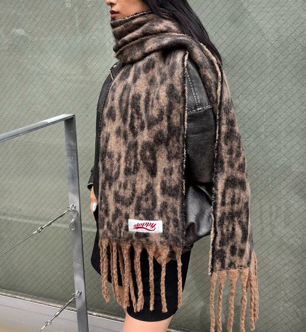  「SLOPPY LEOPARD MUFFLER/ヒョウ柄マフラー」|マフラー|