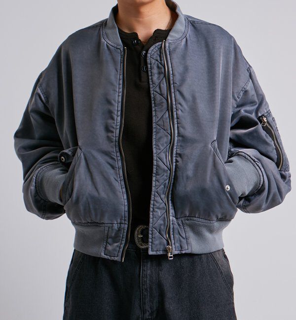  「Sourcreamピグメント加工MA1」|ブルゾン・スタジャン|