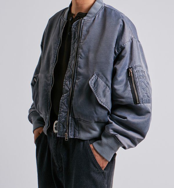  「Sourcreamピグメント加工MA1」|ブルゾン・スタジャン|