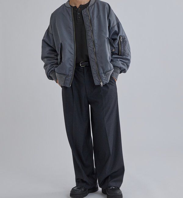  「Sourcreamピグメント加工MA1」|ブルゾン・スタジャン|