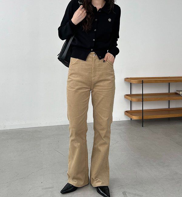  「【新色/レイヤード対応】コーデュロイフレアパンツ」|チノ|