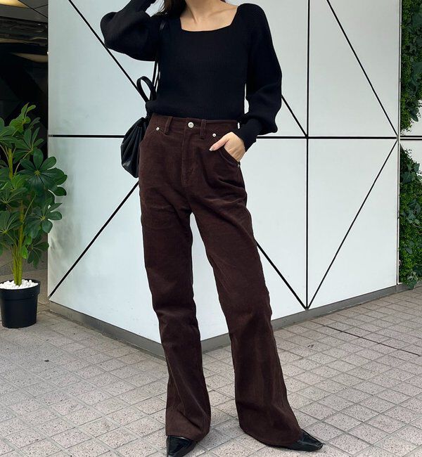  「【新色/レイヤード対応】コーデュロイフレアパンツ」|チノ|