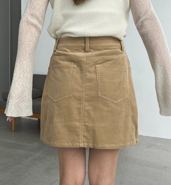  「【新色/レイヤード対応】コーデュロイ台形スカート」|スカート|