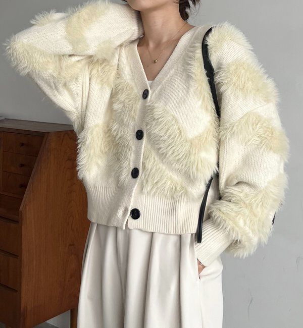  「WAVEフェザーカーディガン」|カーディガン|アイボリー