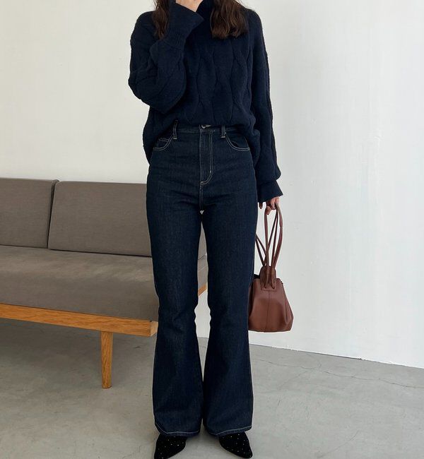  「【低身長サイズあり】フレアデニム」|デニム|