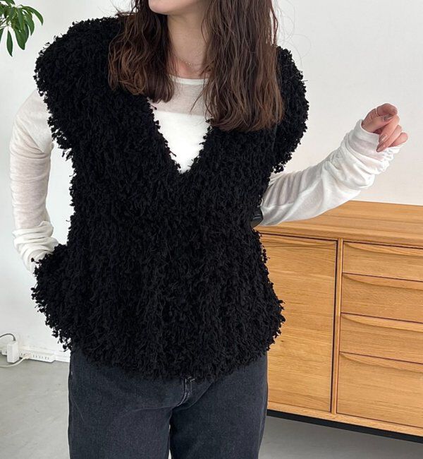  「【前後2WAY】テンセルウール袖ギャザーロンT」|Tシャツ・カットソー|