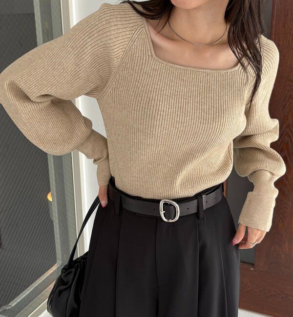  「スクエアパフニット」|ニット・セーター|