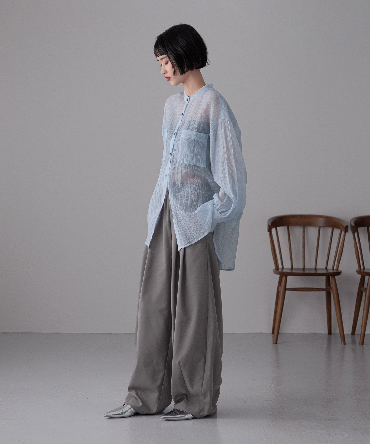 LOWRYS FARM「イージーワイドコクーンパンツ」|チノ|