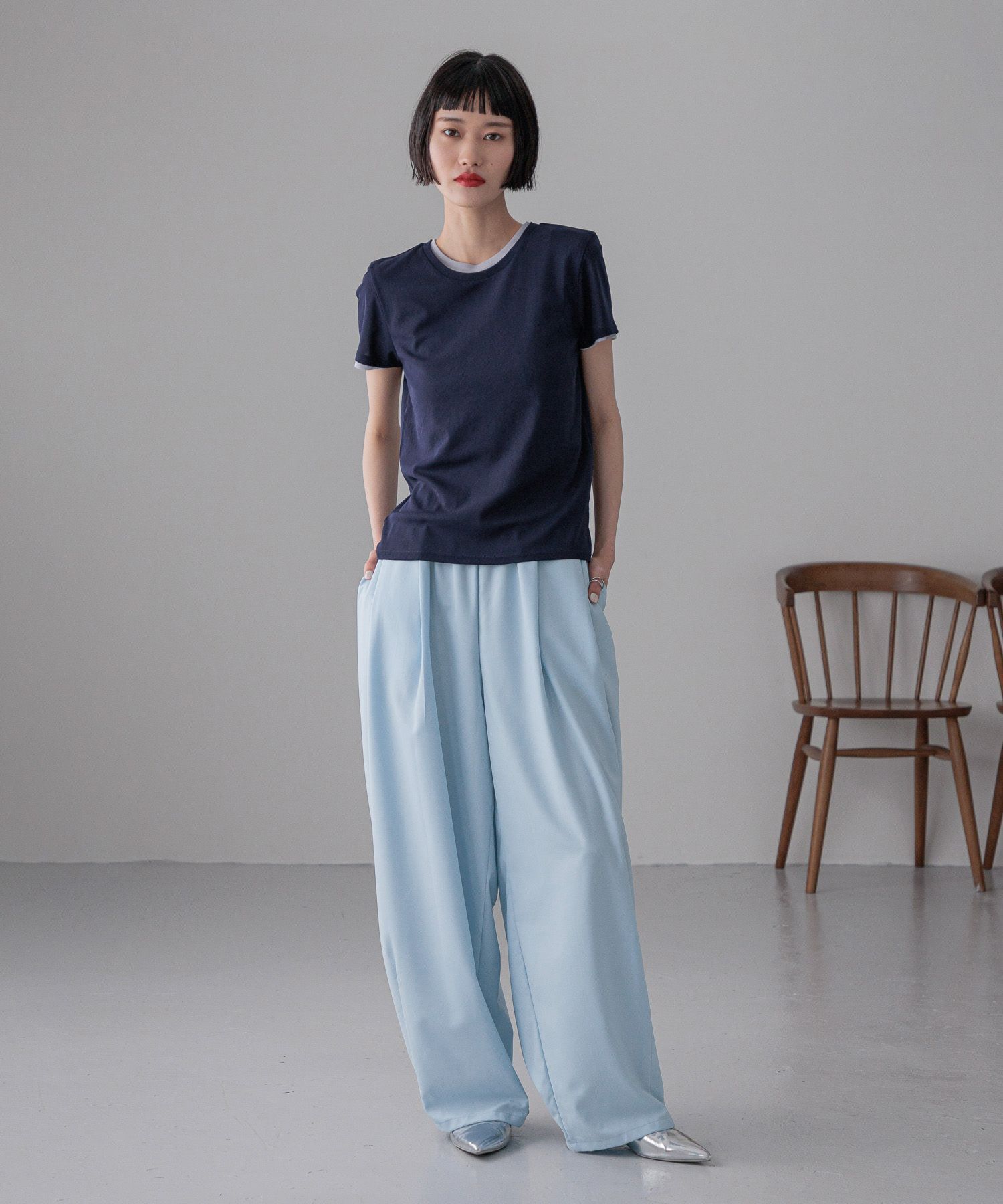 LOWRYS FARM「イージーワイドコクーンパンツ」|チノ|