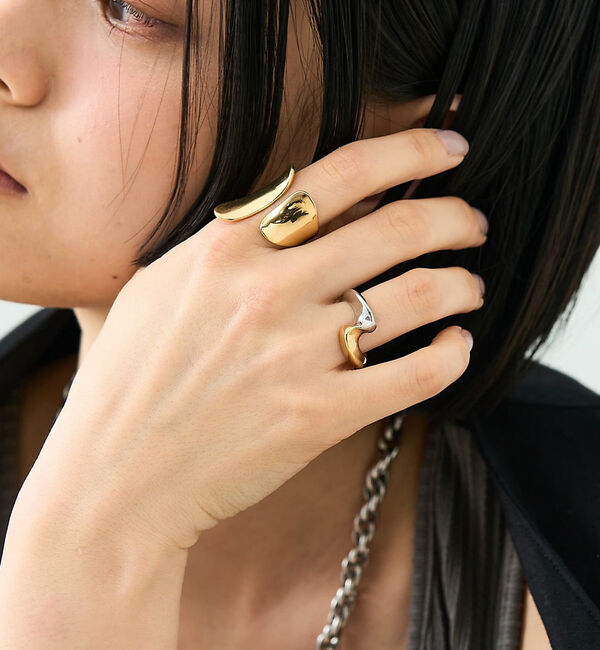 collex「【dignif】ウェーブバイカラーリング」|リング|