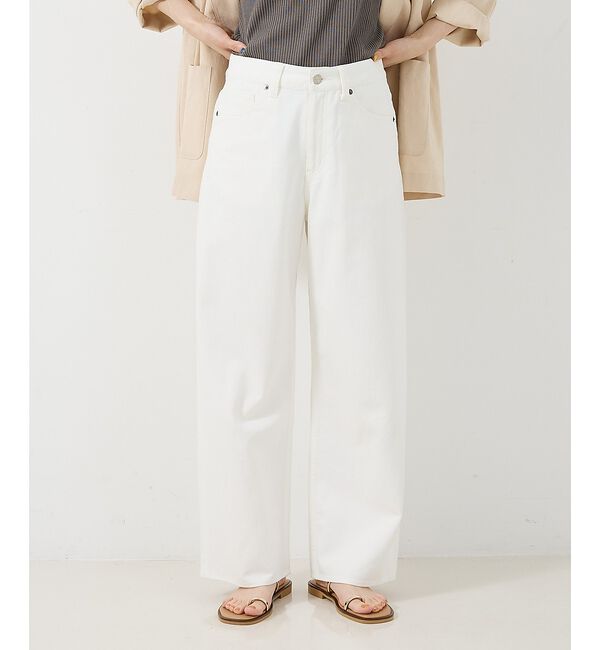 collex「定番人気！美シルエット　セミワイドデニム2」|デニム|ホワイト