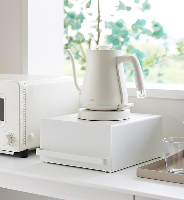 collex「【tower】 引出付きキッチン家電下ラック 省スペース 台所収納」|食器・キッチングッズ|ホワイト