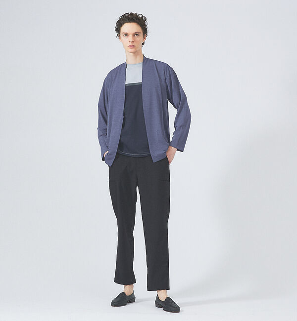 ABAHOUSE「【定番/シアー素材】ストレッチ カノコ ワンボタン カーディガン」|カーディガン|