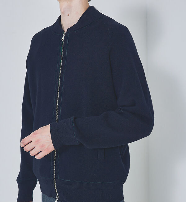 ABAHOUSE「【アンサンブル対応】ダブルジャガード ニット ブルゾン」|カーディガン|