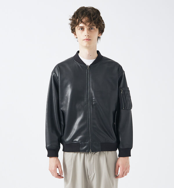 ABAHOUSE「【AH ABAHOUSE / MA-1型】エコレザー ブルゾン」|その他|