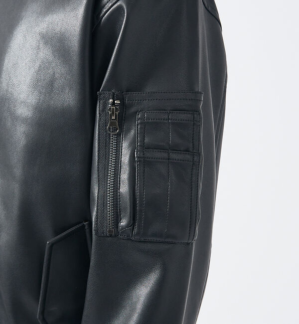 ABAHOUSE「【AH ABAHOUSE / MA-1型】エコレザー ブルゾン」|その他|