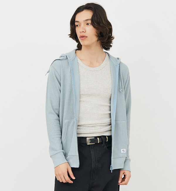 ABAHOUSE「【JEMORGAN /ジェーイーモーガン 】軽量ワッフルジップパーカー ダブルジ」|パーカー|サックスブルー