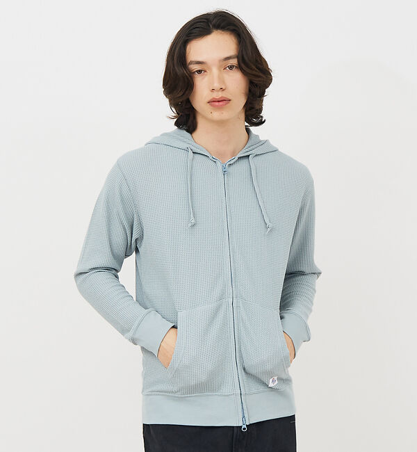 ABAHOUSE「【JEMORGAN /ジェーイーモーガン 】軽量ワッフルジップパーカー ダブルジ」|パーカー|