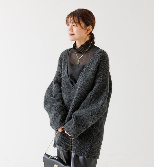 Rouge vif「プリーツネックシアーブラウス」|シャツ・ブラウス|