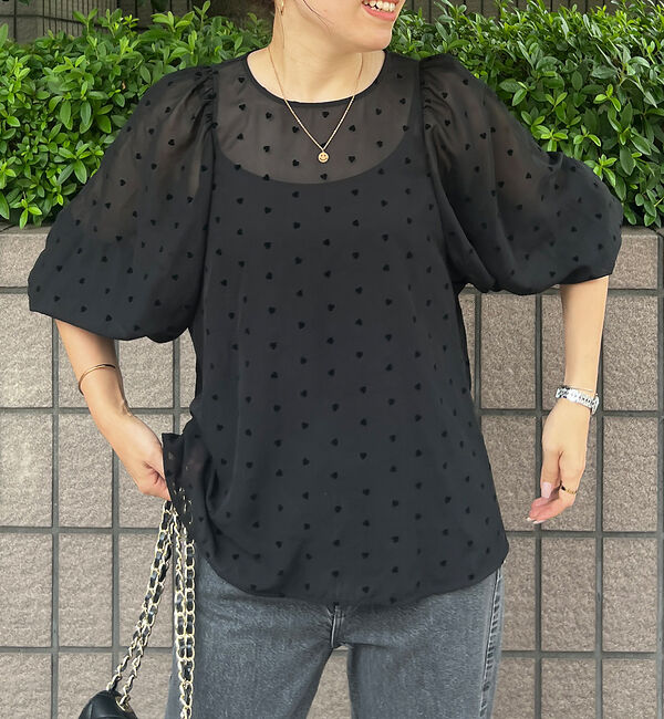 Rouge vif「ハートフロッキーシアーブラウス」|シャツ・ブラウス|