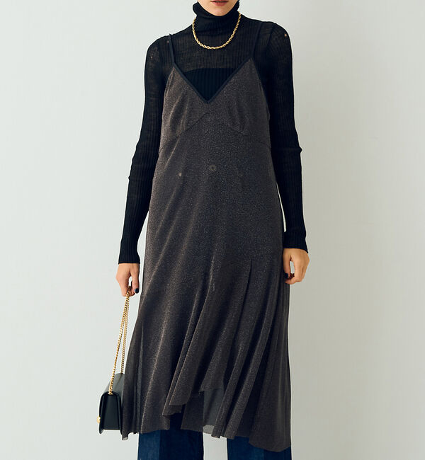 Rouge vif「シアーラメチュールキャミワンピース」|ワンピース|ブラウン