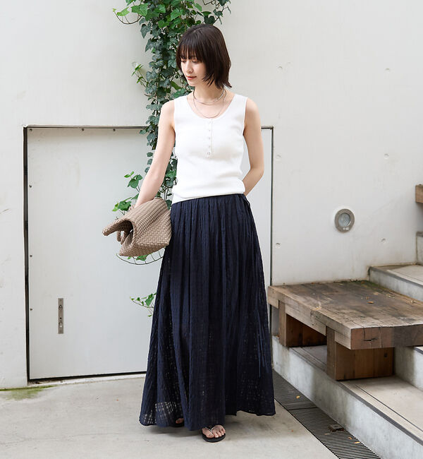 Rouge vif「ボリュームギャザーサイドスリットロングスカート」|スカート|