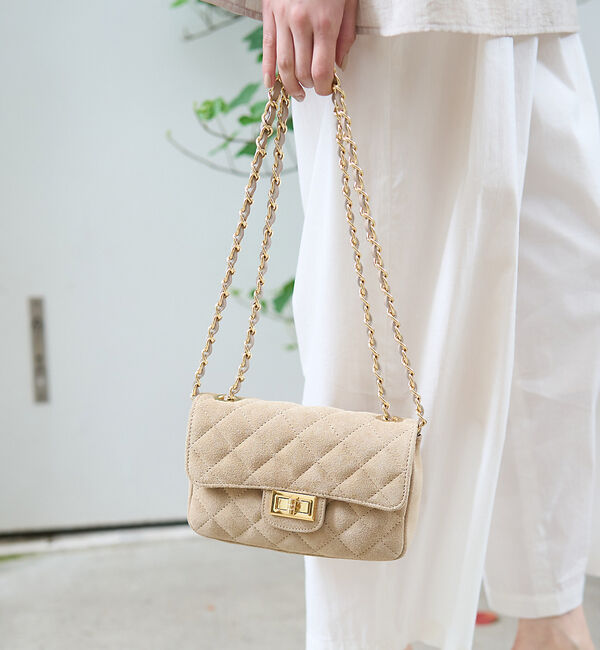 Rouge vif「【新色登場】【AULENTTI/オウレンティ】チェーンスエードミニショルダー」|ショルダー・メッセンジャー|