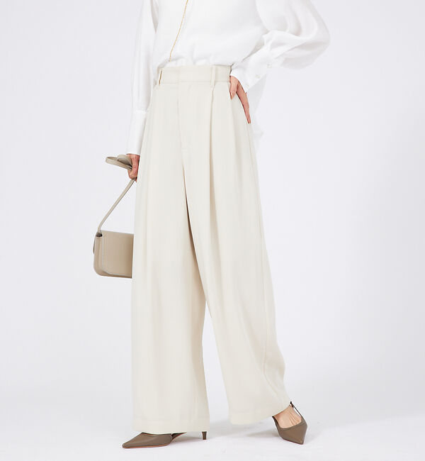 qualite「【セットアップ対応】2タックストレートパンツ」|その他|アイボリー