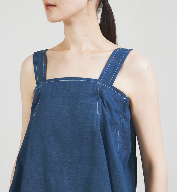 qualite「【セットップ対応】リヨセルデニムベアトップ」|Tシャツ・カットソー|